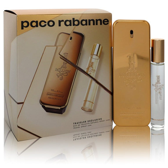 1 Million by Paco Rabanne Gift Set -- 3.4 oz Eau de Toilette Spray + .68 oz Travel Spray  for Men