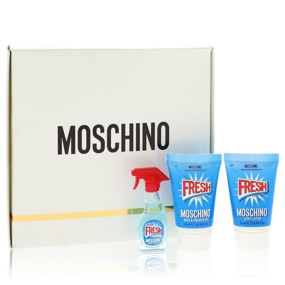 Moschino Fresh Couture by Moschino Gift Set -- .17 oz Mini EDP Spray + .8 oz Body Lotion + .8 oz Shower Gel for Women