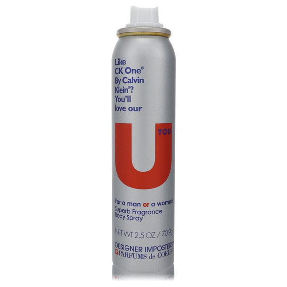 Designer Imposters U You by Parfums De Coeur Deodorant Body Spray (Unisex )Tester 2.5 oz for Women