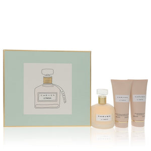 Carven Le Parfum by Carven Gift Set -- 3.4 oz Eau De Parfum Spray + 3.4 oz Body Milk + 3.4 oz  Shower Gel for Women