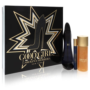 Good Girl by Carolina Herrera Gift Set -- 2.7 oz Eau De Parfum Spray + .34 Mini EDP Roll-On + 3.4 oz Body Oil for Women