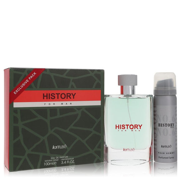La Muse History by La Muse Gift Set -- 3.4 oz Eau De Parfum Spray + 1.7 oz Perfumed Spray for Men