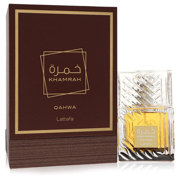 Lattafa Khamrah Qahwa by Lattafa Eau De Parfum Spray (Unisex) 3.4 oz for Men